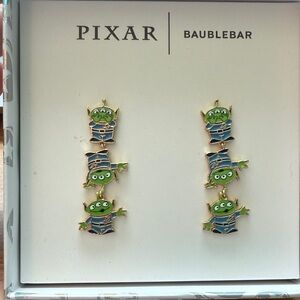 Baublebar Pixar Alien Dangle Earrings Gold Tone Enamel Toy Story Disney Women